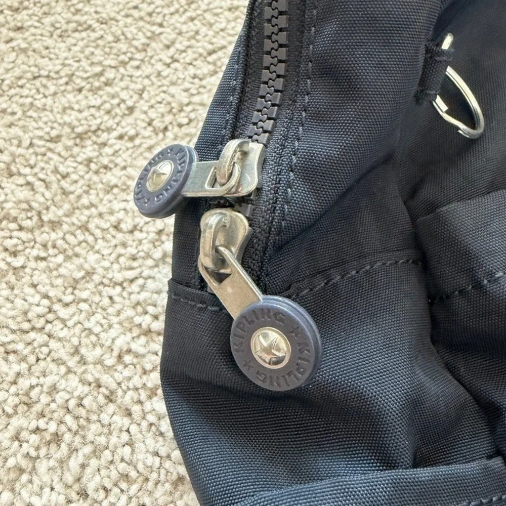 Kipling Small Backpack Navy Blue Crinkle Nylon Lightweight Travel Bag